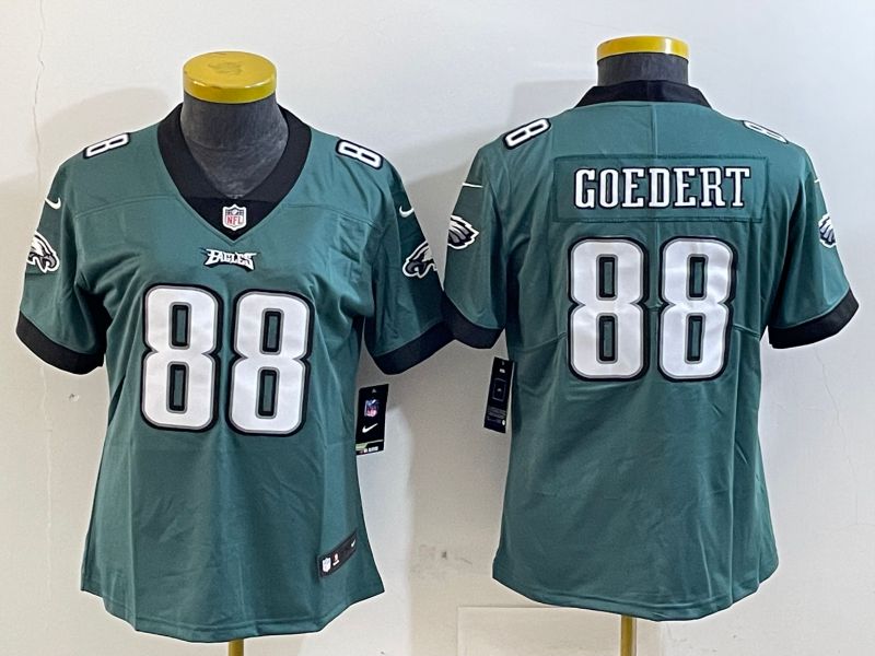 Women Philadelphia Eagles #88 Goedert Green 2025 Nike Vapor Limited NFL Jersey style 1
